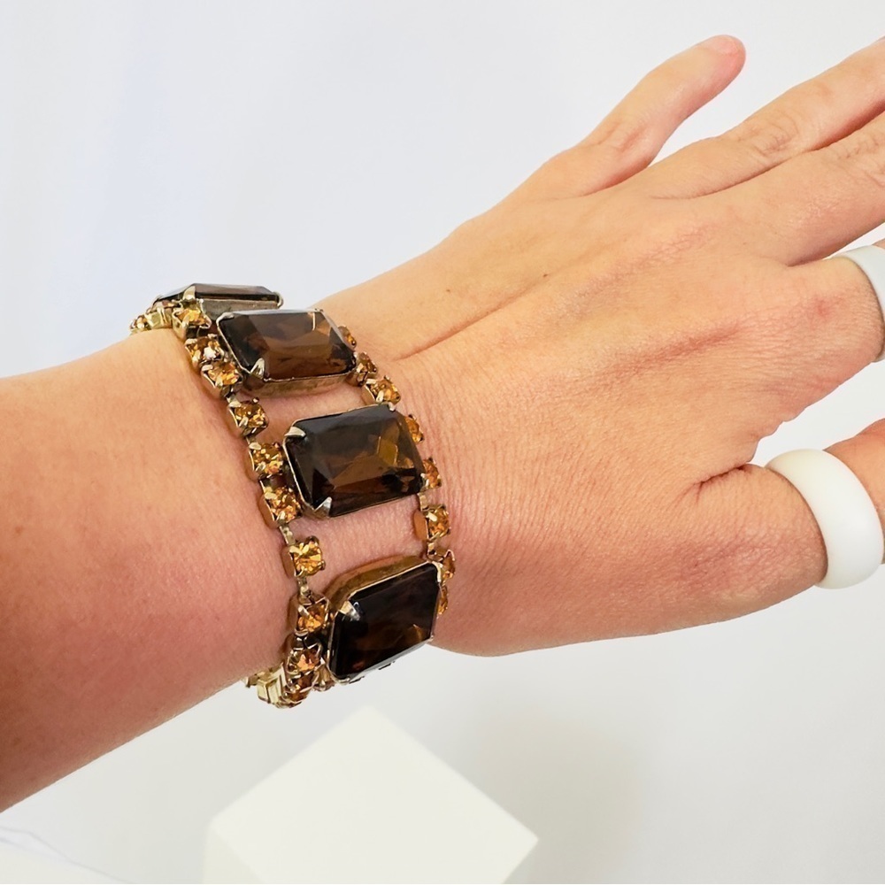 Vintage wonderful estate bracelet citrine and large brown stones﻿﻿﻿